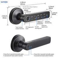 Safeon 5-in-1 Modern Living Smart Lock - Biometric Scan, App, Code, IC & Key For Next-Level Door Security.